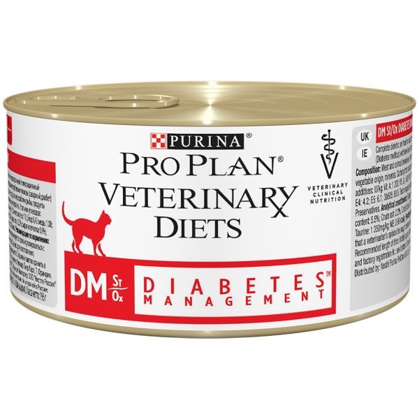 Purina Pro Plan Veterinary Diets DM Diabetes Management Mousse 195 g - Alimento umido per gatti per la gestione del diabete mellito
