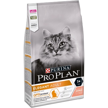 Purina Pro Plan Elegant Adult Cibo Secco per Gatti con Salmone - 1,5 kg - Alimento Completo per Gatti Adulti a Pelo Lungo