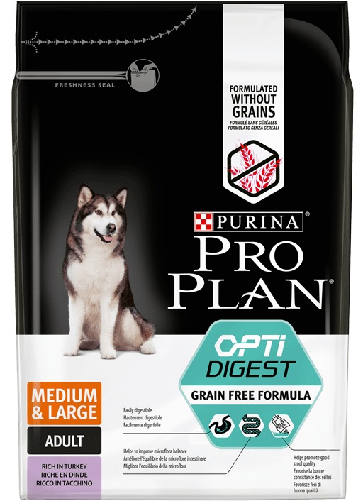 Purina PRO PLAN Sensitive Digestion Medium & Large Adult 2,5 kg - Cibo per Cani Ricco di Tacchino e Senza Cereali