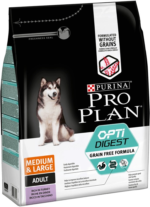 Purina PRO PLAN Sensitive Digestion Medium & Large Adult 2,5 kg - Cibo per Cani Ricco di Tacchino e Senza Cereali