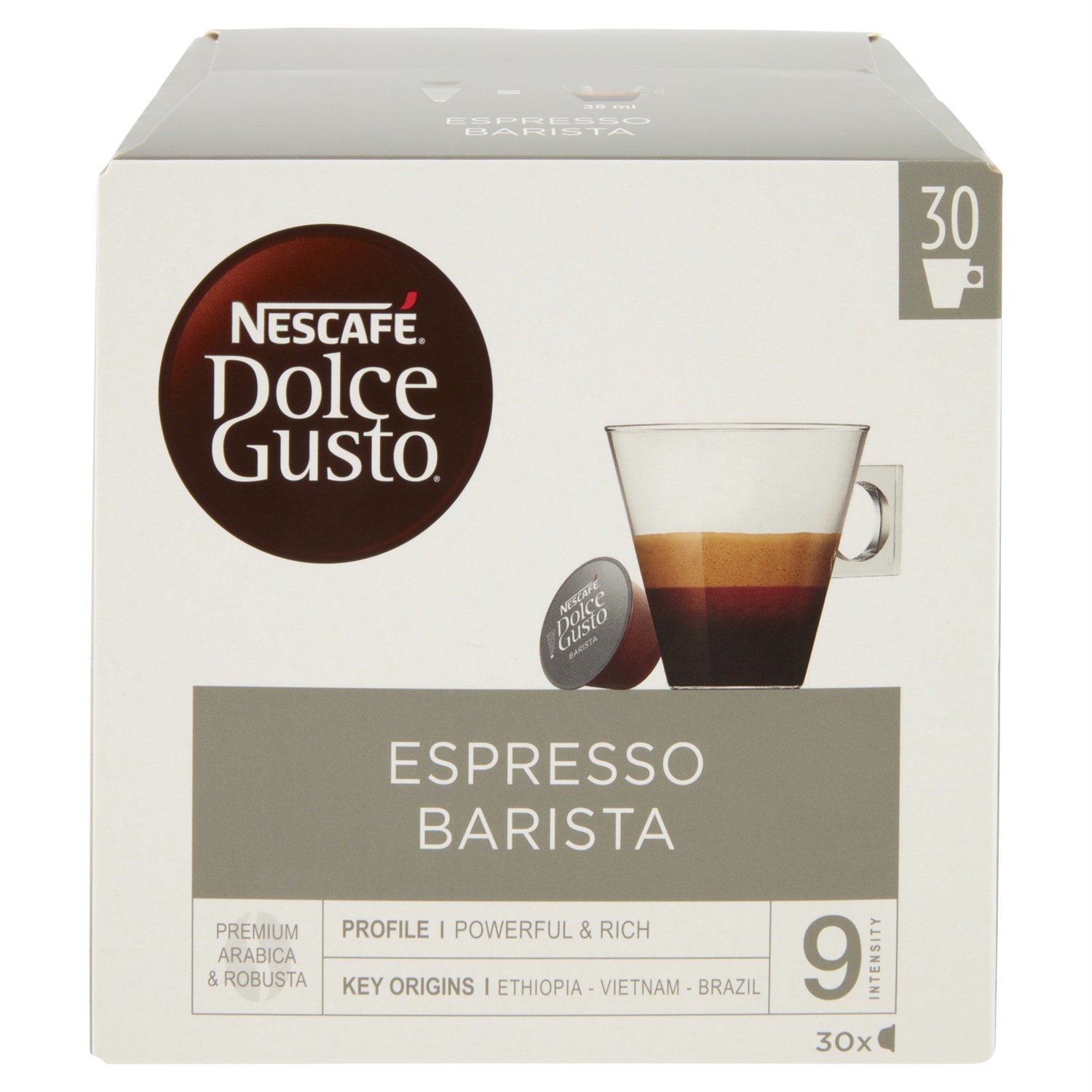 Nescafé Dolce Gusto Caffè Espresso Barista - 30 Capsule Intense e Cremose con Note di Agrumi