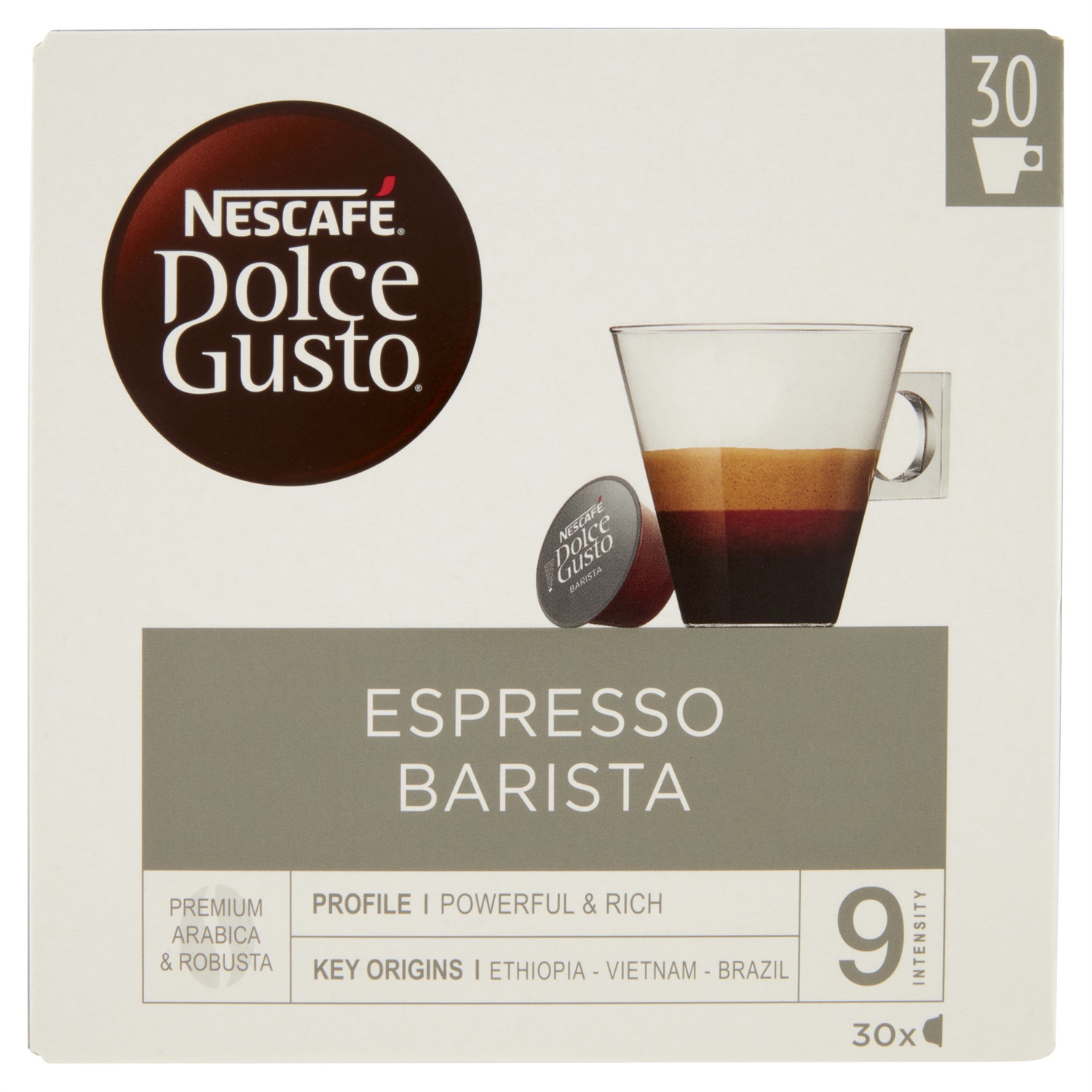 Nescafé Dolce Gusto Caffè Espresso Barista - 30 Capsule Intense e Cremose con Note di Agrumi
