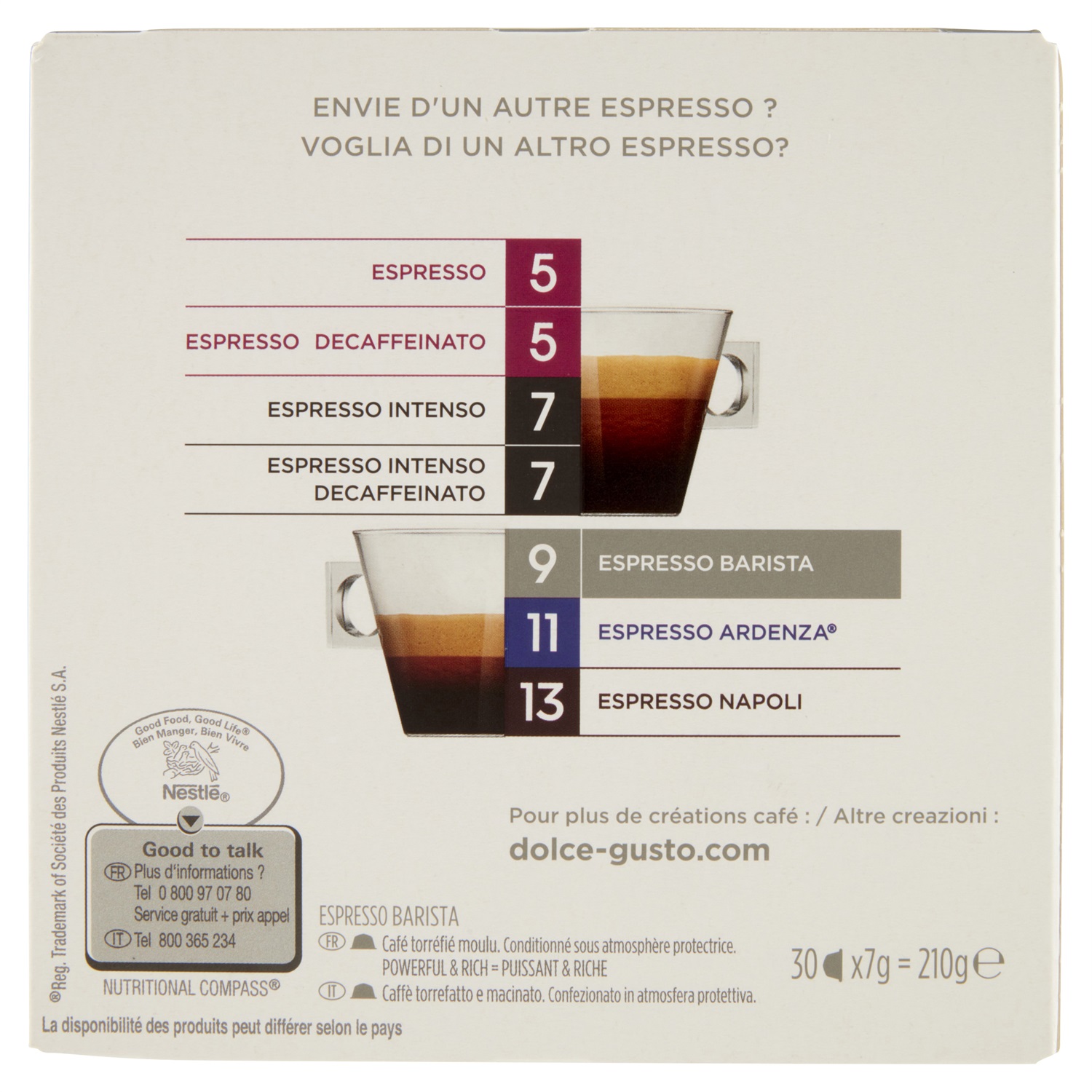 Nescafé Dolce Gusto Caffè Espresso Barista - 30 Capsule Intense e Cremose con Note di Agrumi