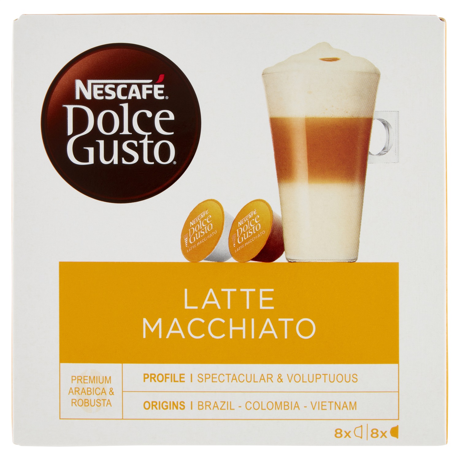 Nescafé Dolce Gusto Latte Macchiato - 16 Capsule Originali con Espresso Pura Arabica