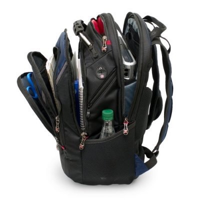 Wenger/SwissGear IBEX - Zaino per Notebook fino a 43,9 cm (17,3 pollici) in Nylon Nero/Blu con Tasca Organizer