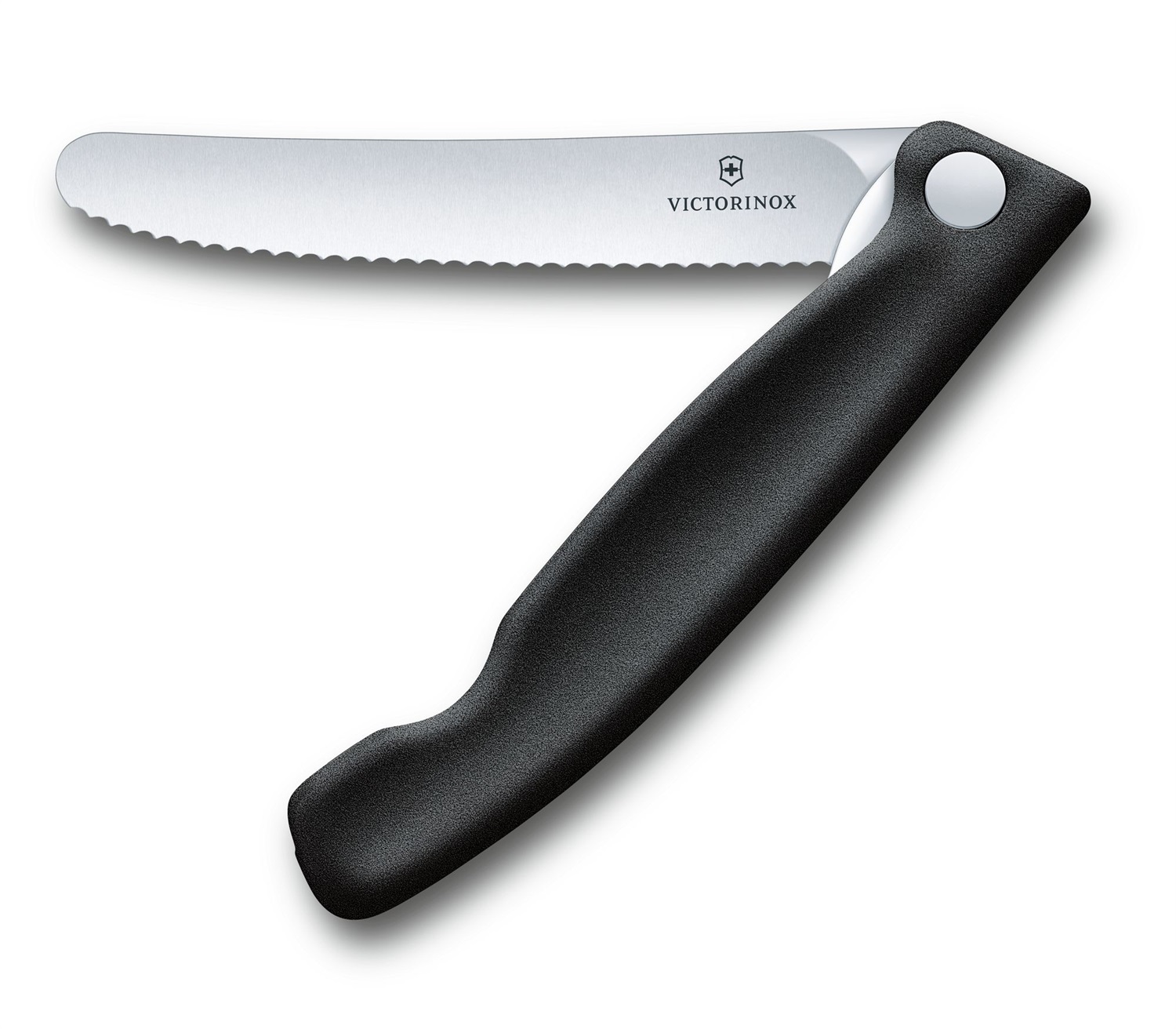Victorinox Swiss Classic Coltello da Verdura Pieghevole Nero con Lama Seghettata in Acciaio Inossidabile