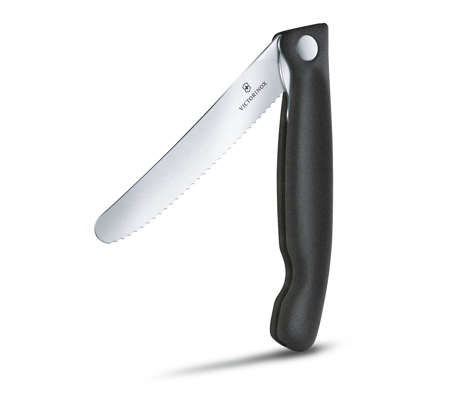 Victorinox Swiss Classic Coltello da Verdura Pieghevole Nero con Lama Seghettata in Acciaio Inossidabile