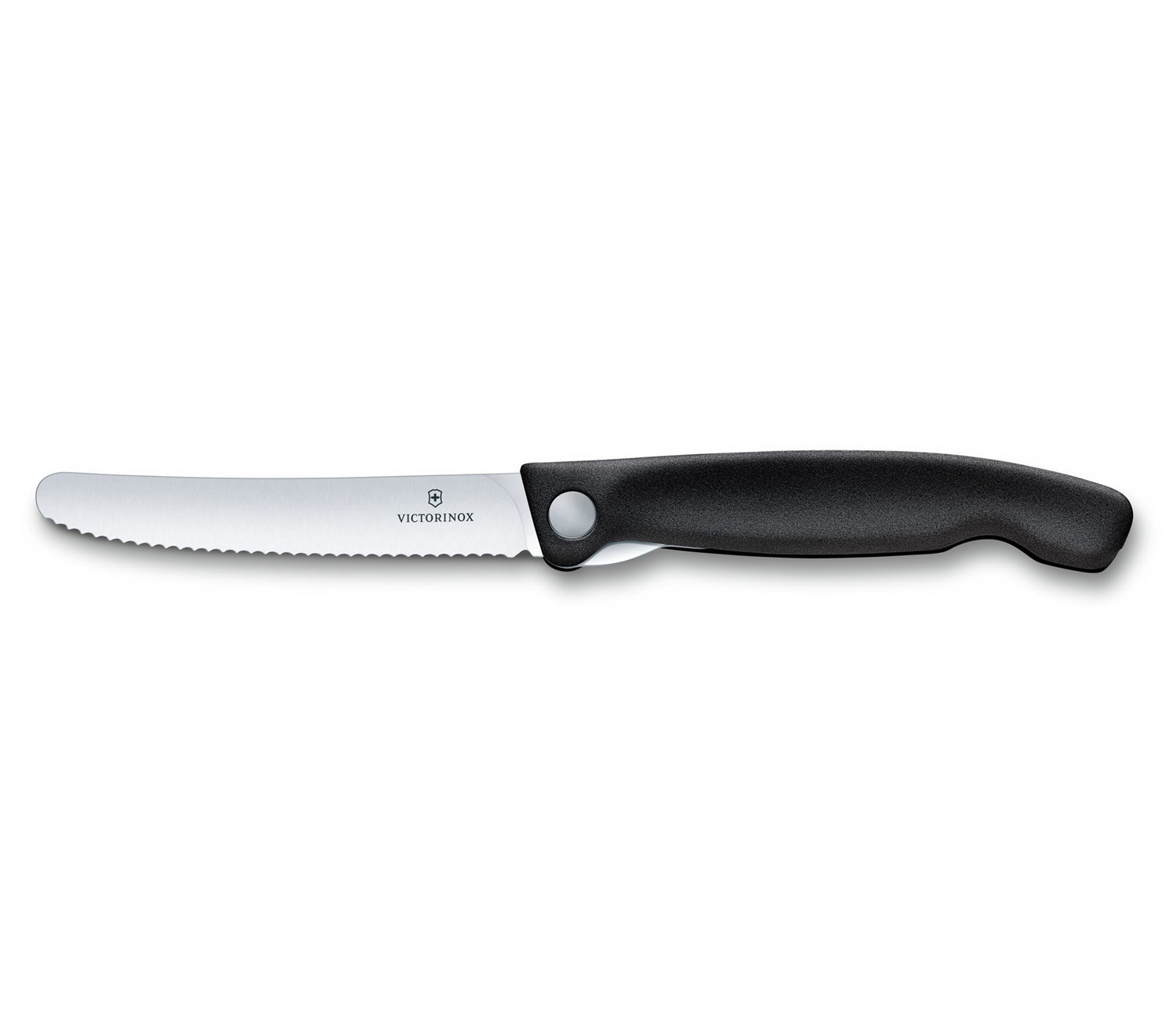 Victorinox Swiss Classic Coltello da Verdura Pieghevole Nero con Lama Seghettata in Acciaio Inossidabile