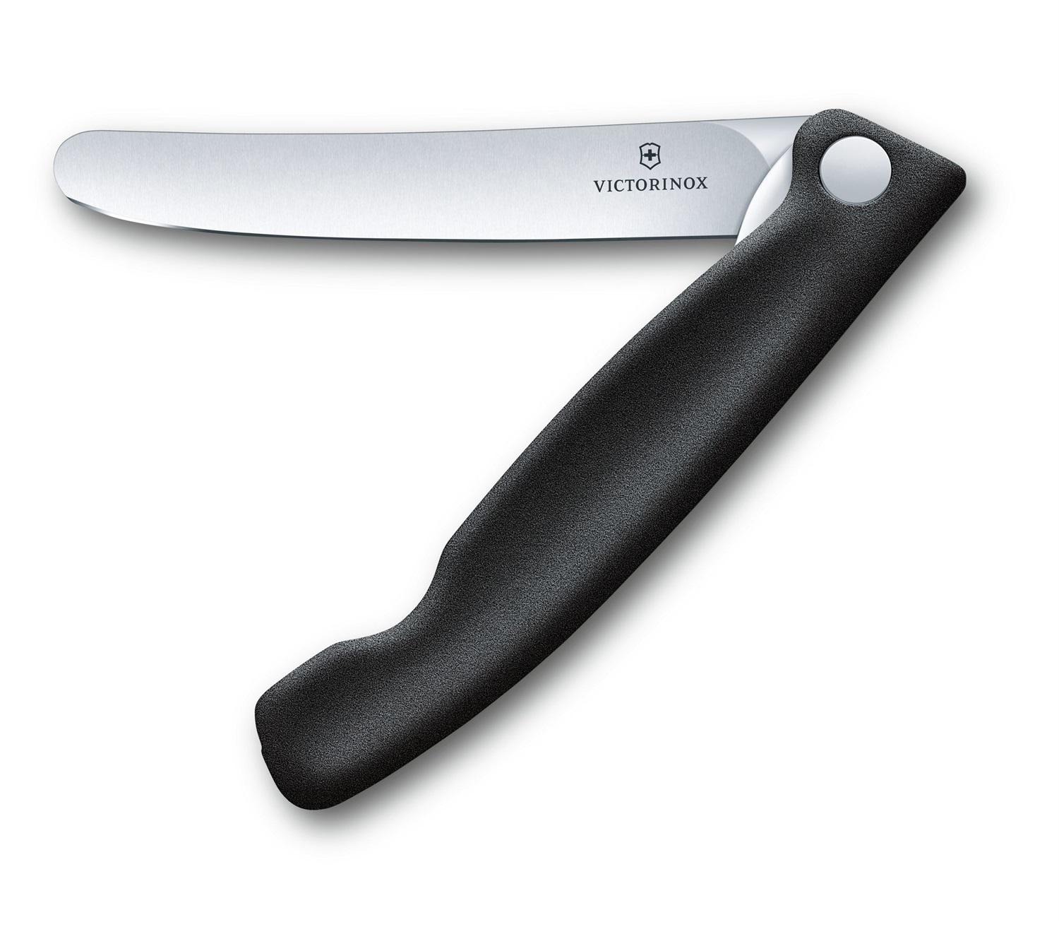 Victorinox Swiss Classic Coltello da Verdura Pieghevole Nero con Lama Dritta, Lavabile in Lavastoviglie