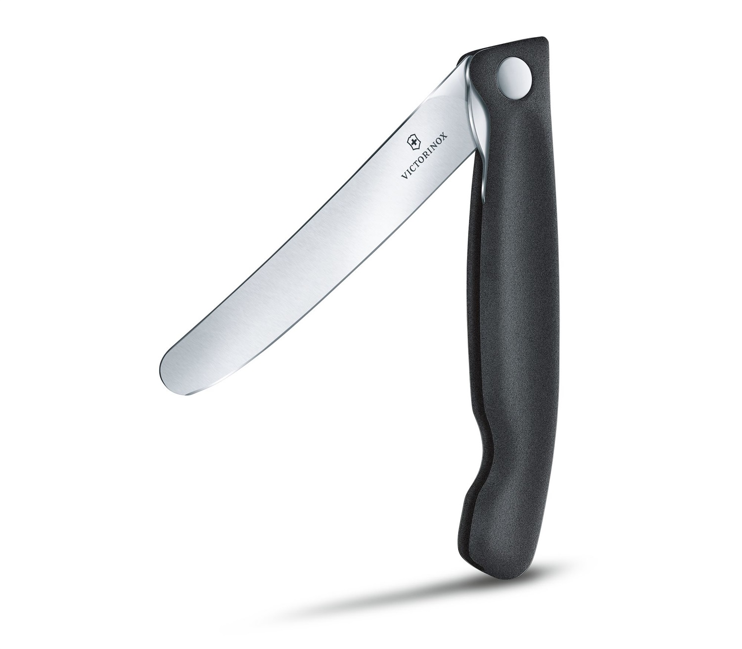 Victorinox Swiss Classic Coltello da Verdura Pieghevole Nero con Lama Dritta, Lavabile in Lavastoviglie
