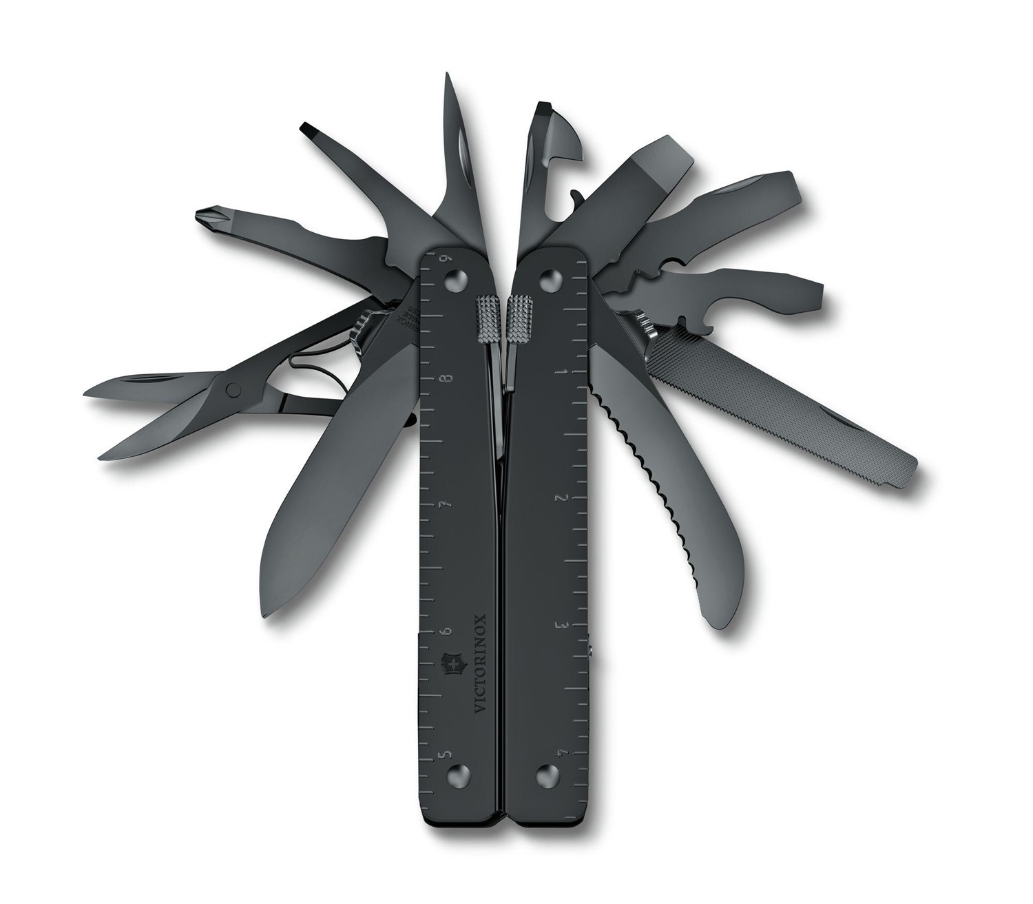 Victorinox Swiss Tool MXBS - Multi-strumento Tascabile 26 Funzioni con Pinza, Cacciavite, Apriscatole e Fodero in Nylon - Nero
