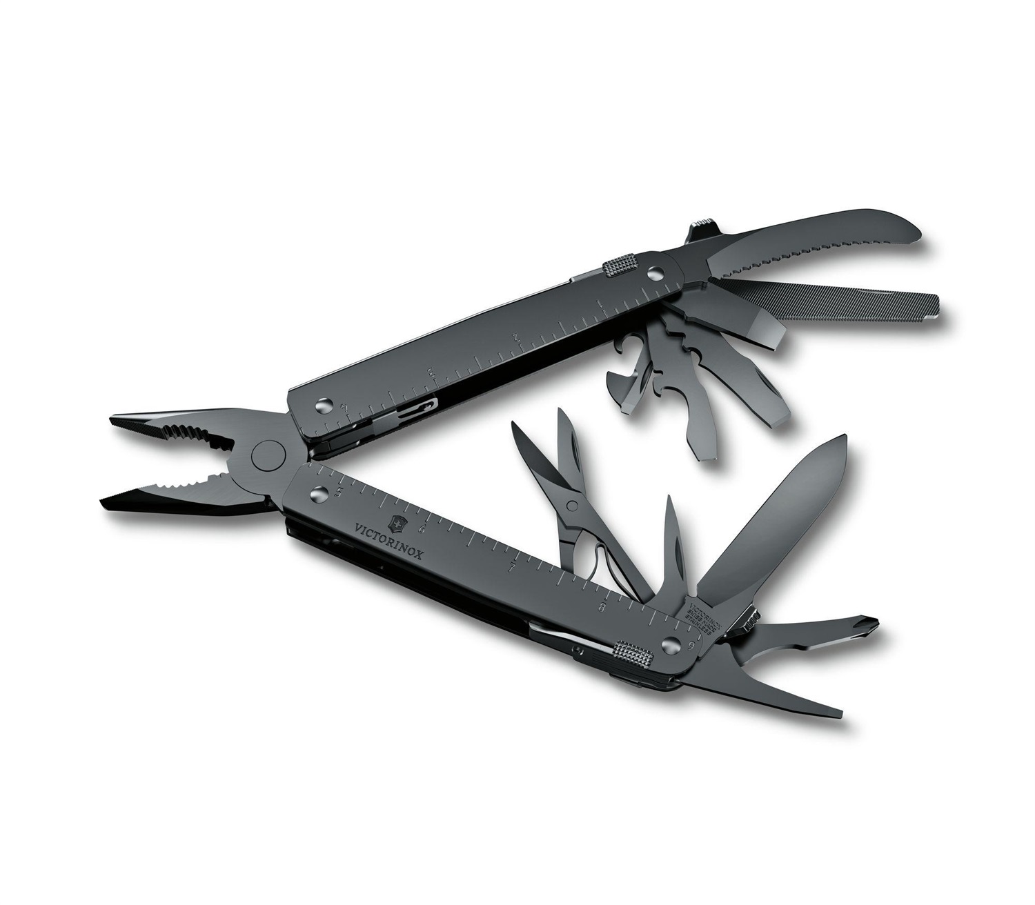 Victorinox Swiss Tool MXBS - Multi-strumento Tascabile 26 Funzioni con Pinza, Cacciavite, Apriscatole e Fodero in Nylon - Nero