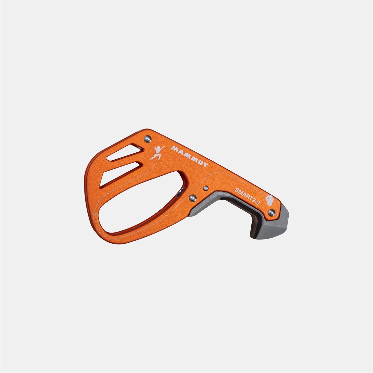 Mammut Smart 2.0 Assicuratore Unisex - Arancione (Dark Orange) con Sistema di Frenaggio Assistito, Taglia Unica