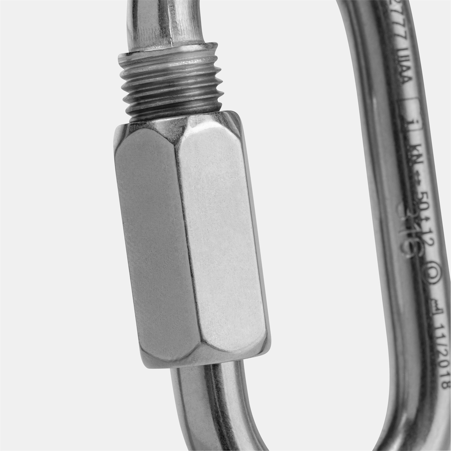 Mammut Moschettone Ovale in Acciaio Inox Ø8 mm con Screw Gate - Multiplo 5 Pz, Certificato EN362, UIAA 121, EN12275