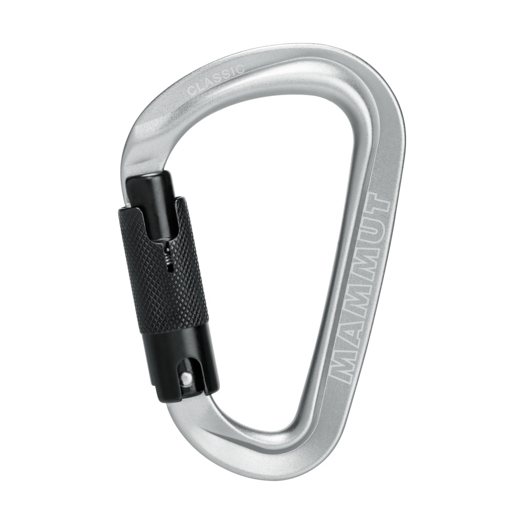 Mammut Classic HMS Twistlock Plus Moschettone A Forma di Pera in Alluminio Argento con Chiusura Twist-Lock e Sicurezza Automatica