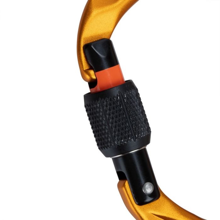 Mammut Sender Screwgate Moschettone a vite in Alluminio Oro - Resistenza 25 kN, A forma di D, Ideale per Arrampicata
