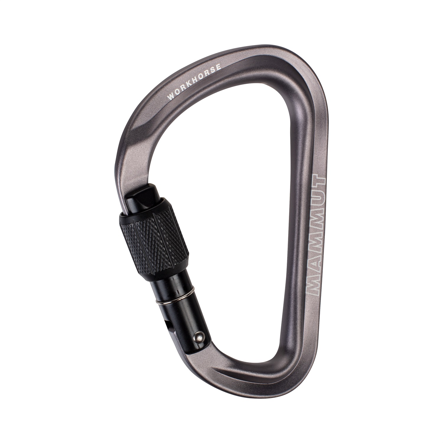 Mammut Workhorse HMS Screwgate Carabiner - Moschettone a Ghiera Grigio, Resistenza Verticale 25 kN, Ideale per Arrampicata