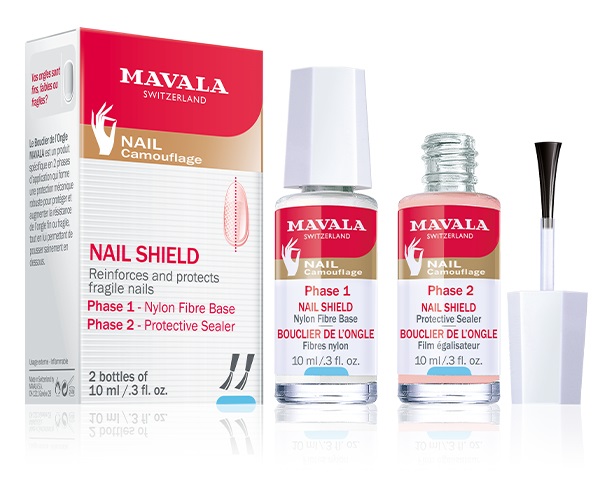 Mavala Bouclier de l'Ongle - Trattamento Rinforzante per Unghie Fragili 2x10 ml con Fibre di Nylon
