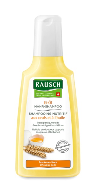 RAUSCH AG KREUZLINGEN Shampoo Nutriente All'Uovo e Olio 200 ml - Deterge, Idrata e Previene la Secchezza per Capelli Secchi e Ricci