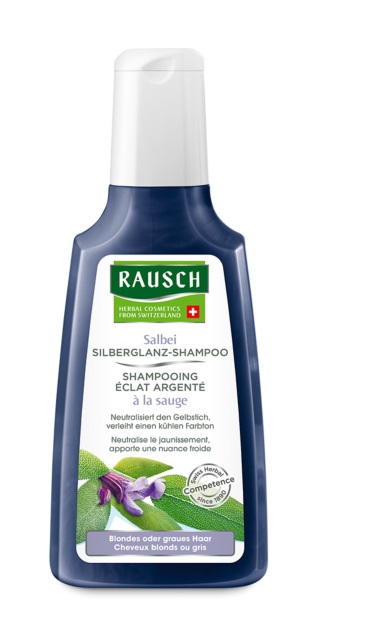 RAUSCH Shampoo Lucentezza Argentea alla Salvia 200 ml - Neutralizza l'ingiallimento, adatto per capelli bianchi e grigi