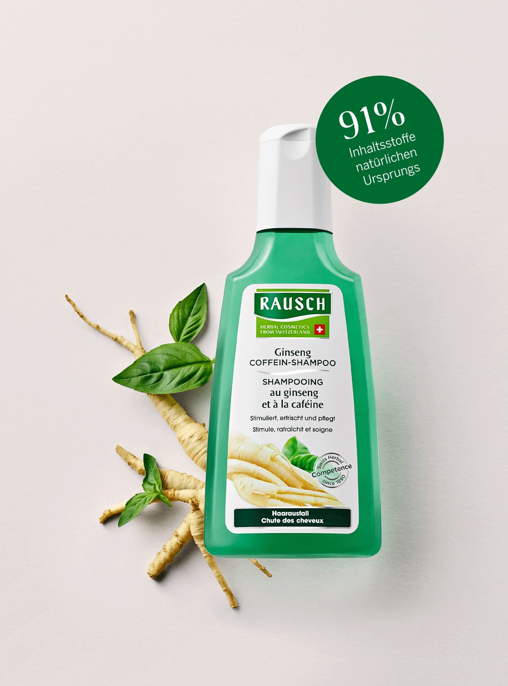 RAUSCH Shampoo alla Caffeina al Ginseng 200 ml - Anticaduta e Rivitalizzante