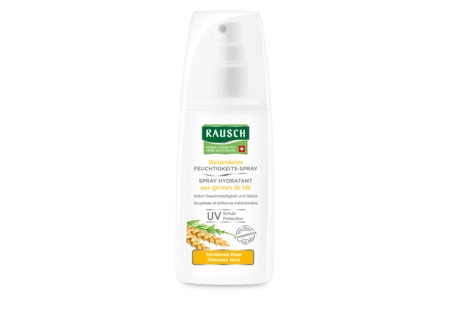 RAUSCH Spray Idratante al Germe di Frumento 100 ml - Idratazione Intensa e Protezione UV per Capelli Secchi