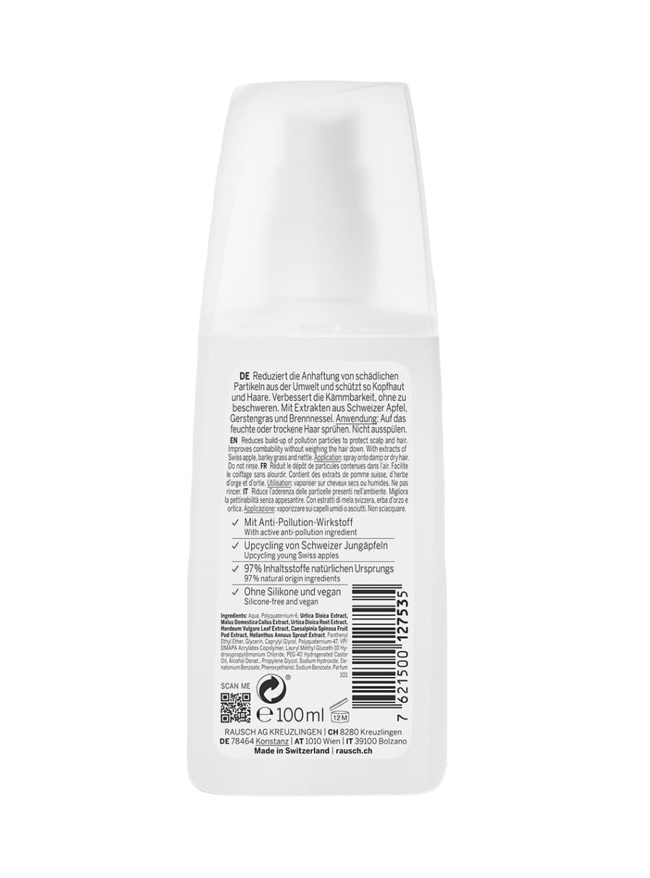 RAUSCH Spray Anti-Inquinamento alla Mela Svizzera 100 ml - Privo di Silicone e Vegan, Migliora la Pettinabilità