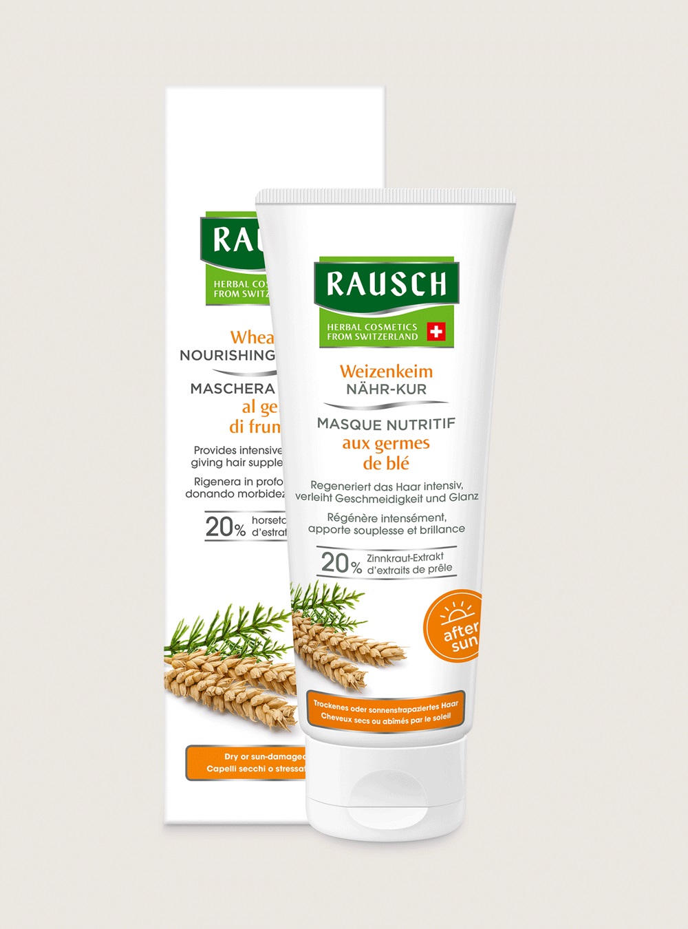 RAUSCH Maschera Nutriente al Germe di Frumento 100ml - per Capelli Secchi e Stressati, Vegano con Ingredienti Naturali
