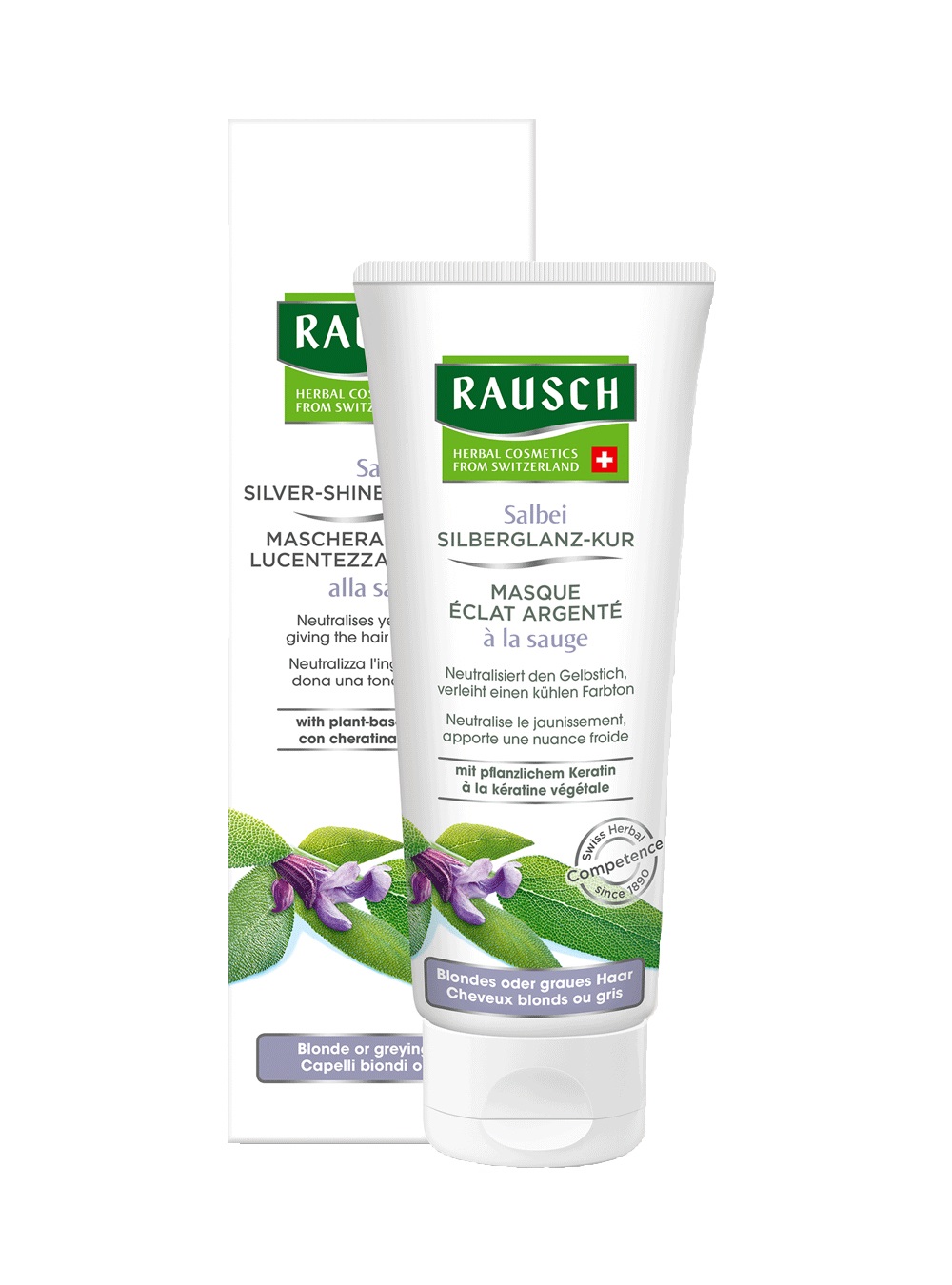 RAUSCH AG KREUZLINGEN Maschera Curativa Lucentezza Argentea alla Salvia 100 ml - Neutralizza l'ingiallimento e dona una tonalità fresca