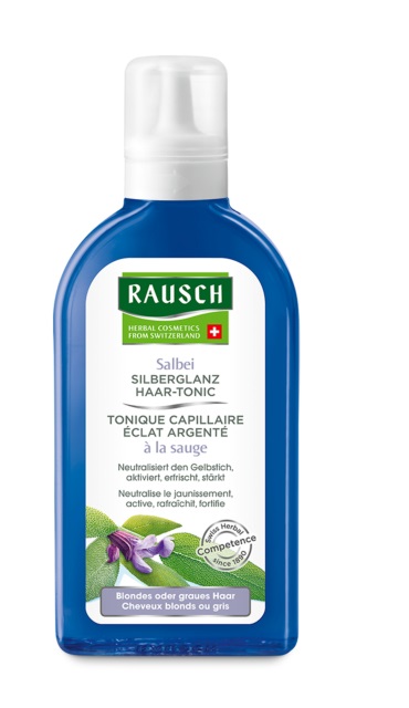 RAUSCH Lozione Tonificante Lucentezza Argentea alla Salvia per Cuoio Capelluto 200 ml - Rivitalizza e Rinforza i Capelli Bianchi e Grigi