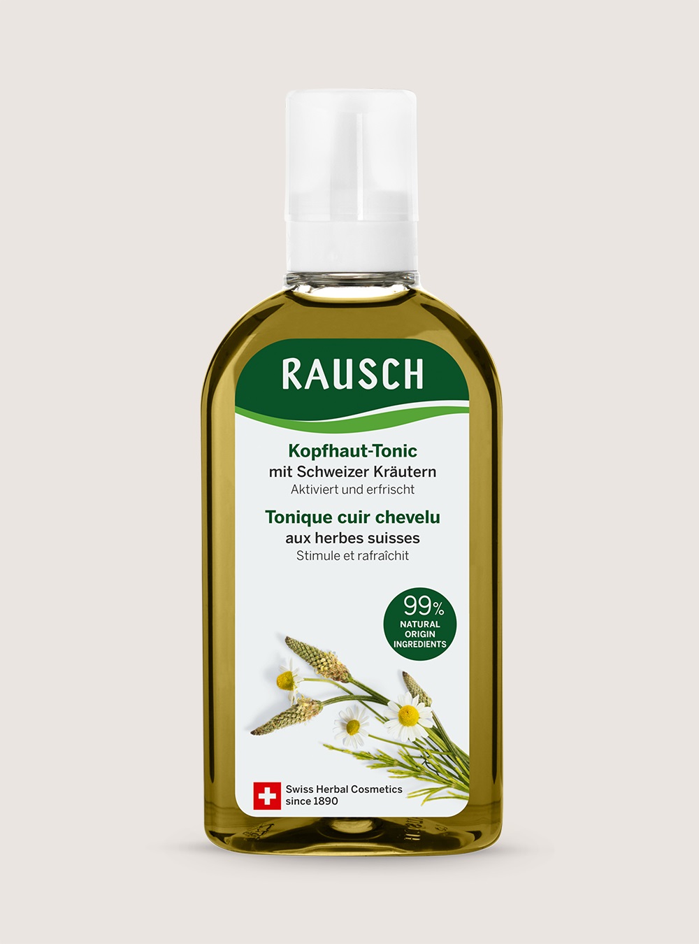 RAUSCH Tonificante per Cuoio Capelluto alle Erbe Svizzere 200 ml - Rinfrescante e Rivitalizzante