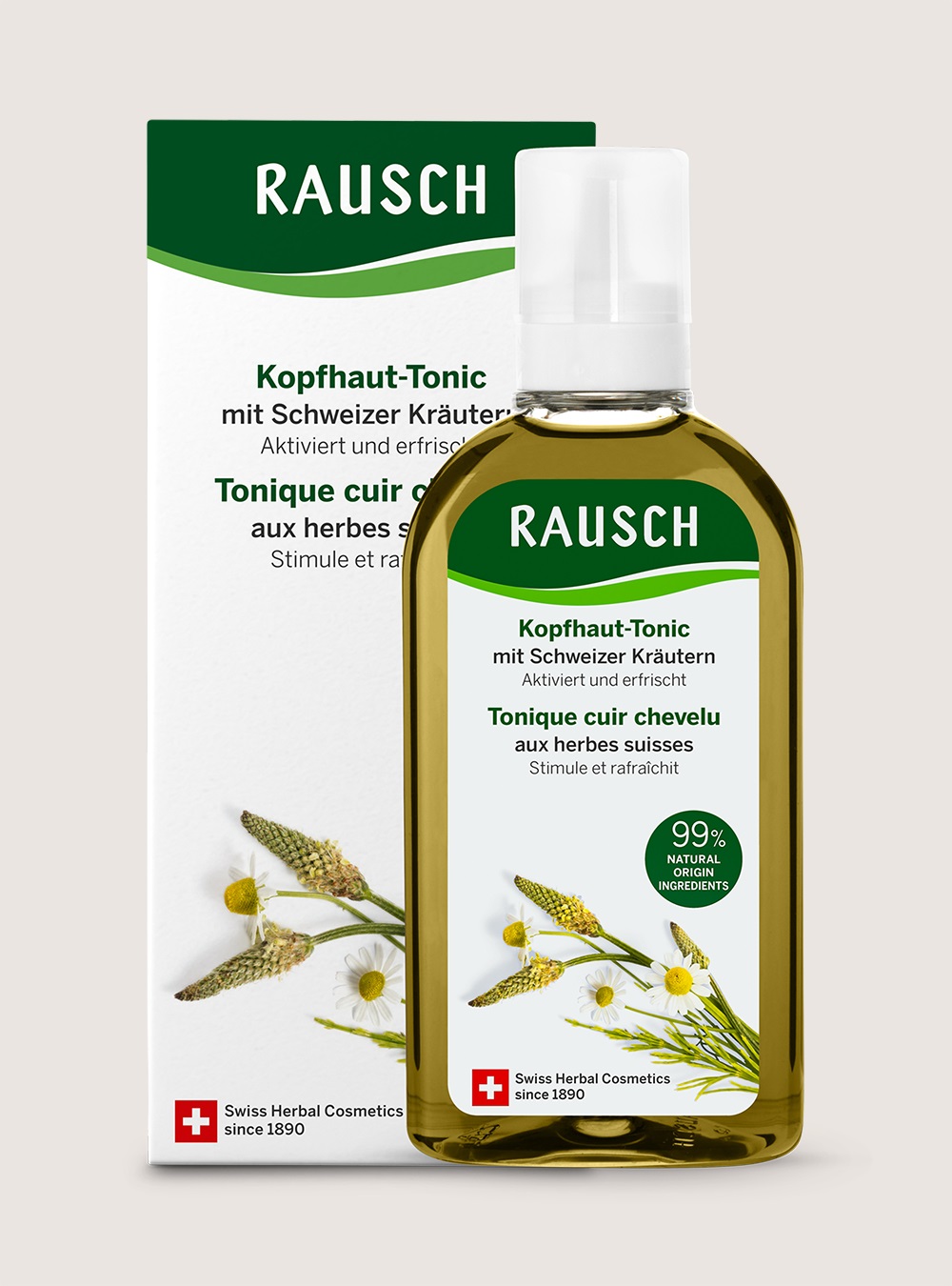 RAUSCH Tonificante per Cuoio Capelluto alle Erbe Svizzere 200 ml - Rinfrescante e Rivitalizzante