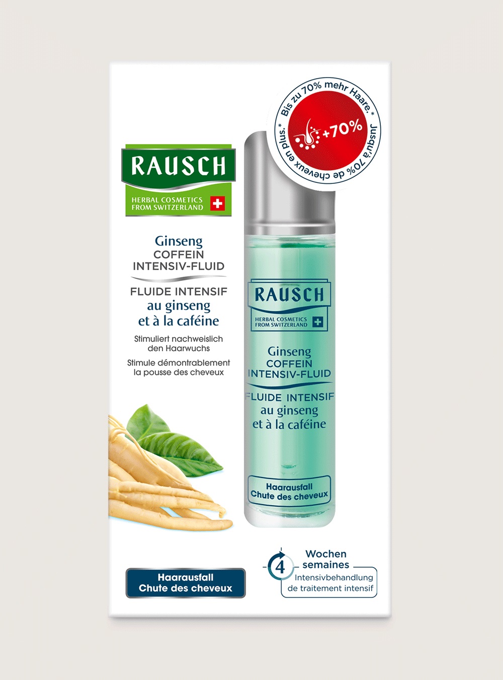 RAUSCH Fluido Intensivo Cuoio Capelluto alla Caffeina e Ginseng 30ml - Trattamento Anticaduta