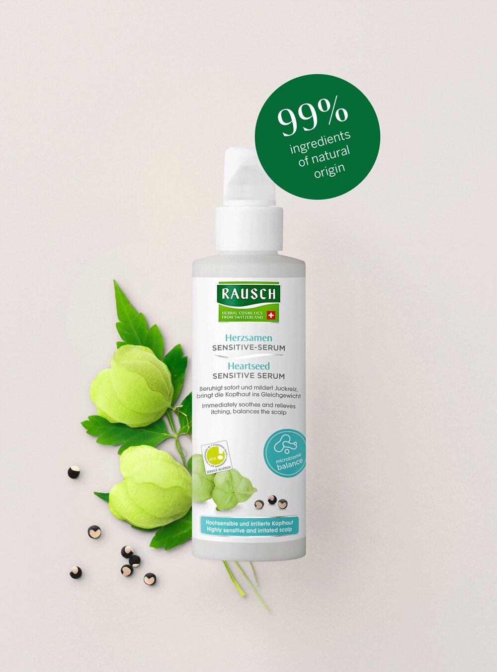 RAUSCH Siero Delicato al Cardiospermum 100 ml - Azione Calmante e Idratante per Capelli e Cuoio Capelluto Sano