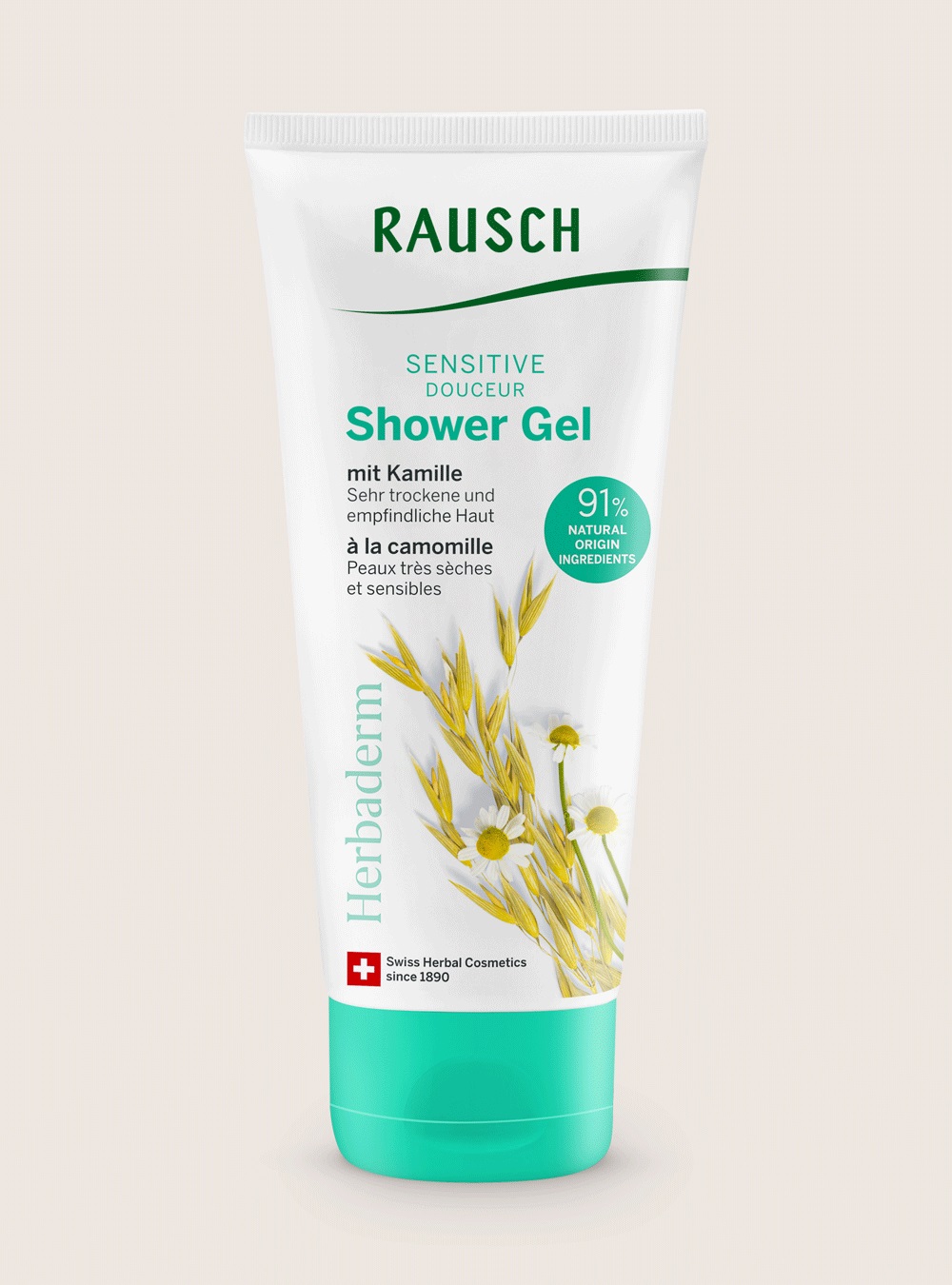 RAUSCH Gel Doccia Delicato alla Camomilla 200 ml - Per Pelle Secca e Sensibile con Fragranza Herbaderm