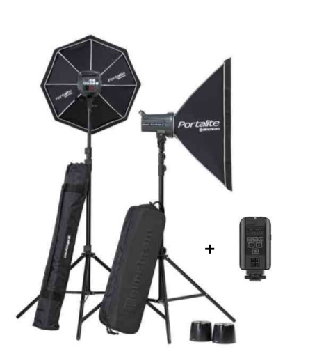 Elinchrom D-LITE RX 4/4 Softbox To Go Kit - Set di attrezzature per studio fotografico con 2 Softbox, 2 Flash e 2 Sostegni, Colore Nero