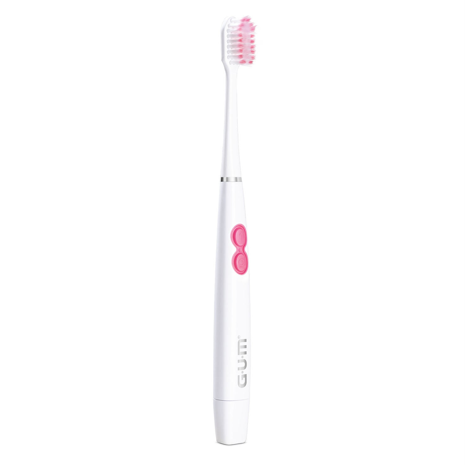 GUM Sonic Sensitive Spazzolino Elettrico a Batteria Bianco e Rosa - Pulizia Profonda e Ultra Delicata per Denti e Gengive Sensibili