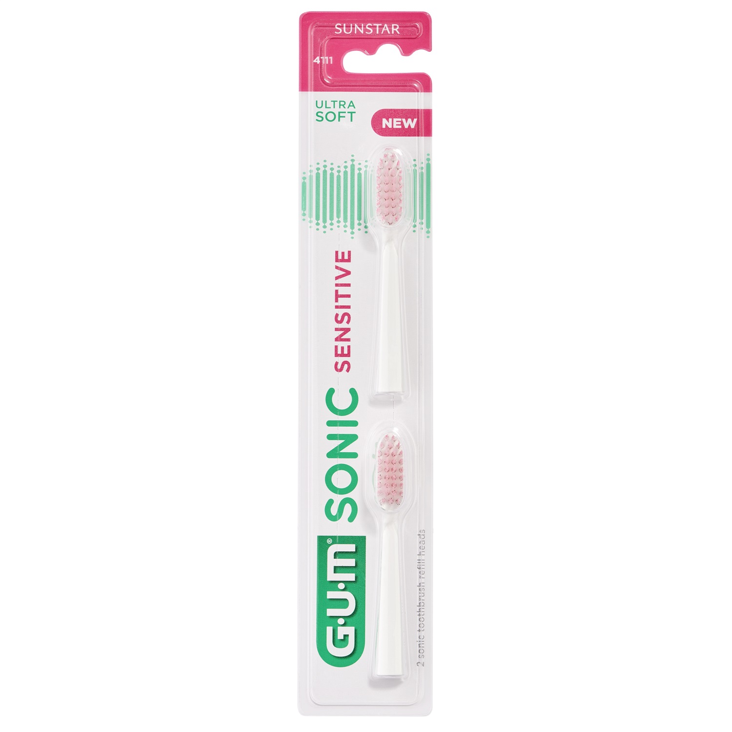 GUM Sonic Sensitive Spazzolino Elettrico Batteria Refill - 2 Testine Ultra Soft