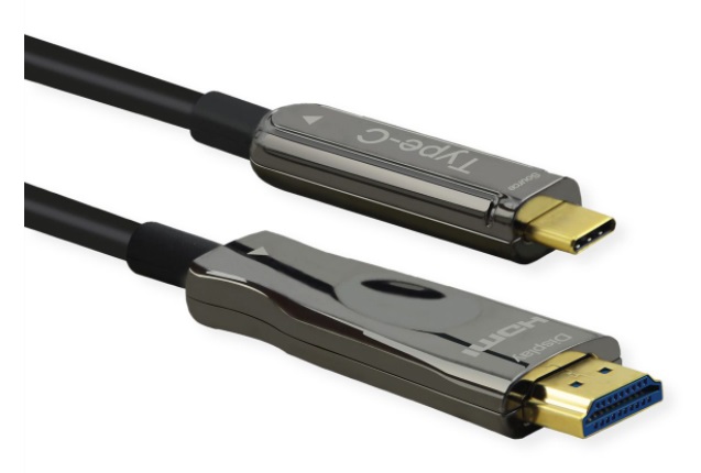 ROLINE Cavo e Adattatore Video 30 m HDMI Tipo A Standard a USB Tipo-C Maschio Maschio Dritto Nero