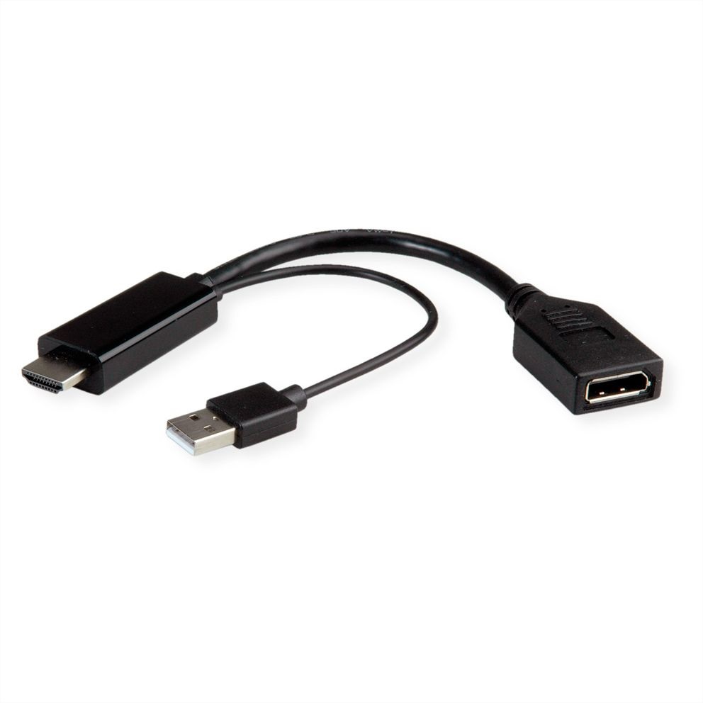 ROLINE Cavo Adattatore HDMI a DisplayPort Attivo 4K 60Hz, 0,15 m