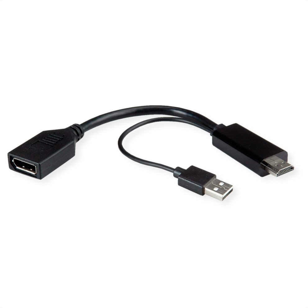 ROLINE Cavo Adattatore HDMI a DisplayPort Attivo 4K 60Hz, 0,15 m