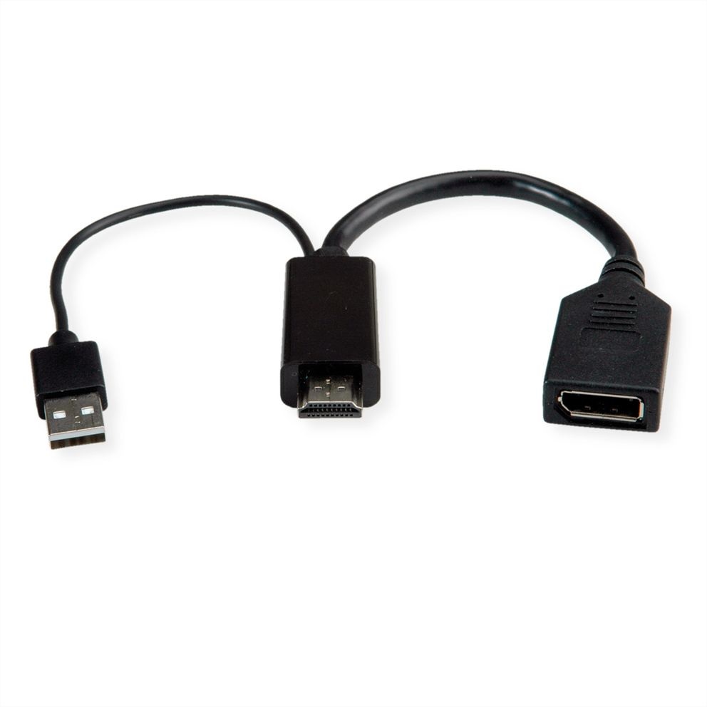 ROLINE Cavo Adattatore HDMI a DisplayPort Attivo 4K 60Hz, 0,15 m