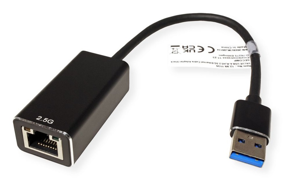 VALUE Convertitore USB 3.2 Gen 1 Tipo A a 2.5 Gigabit Ethernet - Plug and Play, senza alimentazione esterna