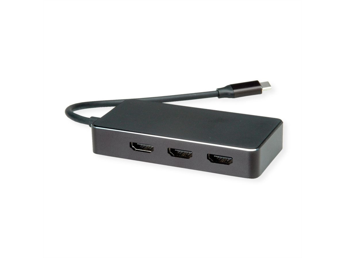 VALUE 12.99.1031 Cavo e Adattatore Video 0,19 m USB Tipo-C a 3 x HDMI - Supporto Multi-Stream 4K