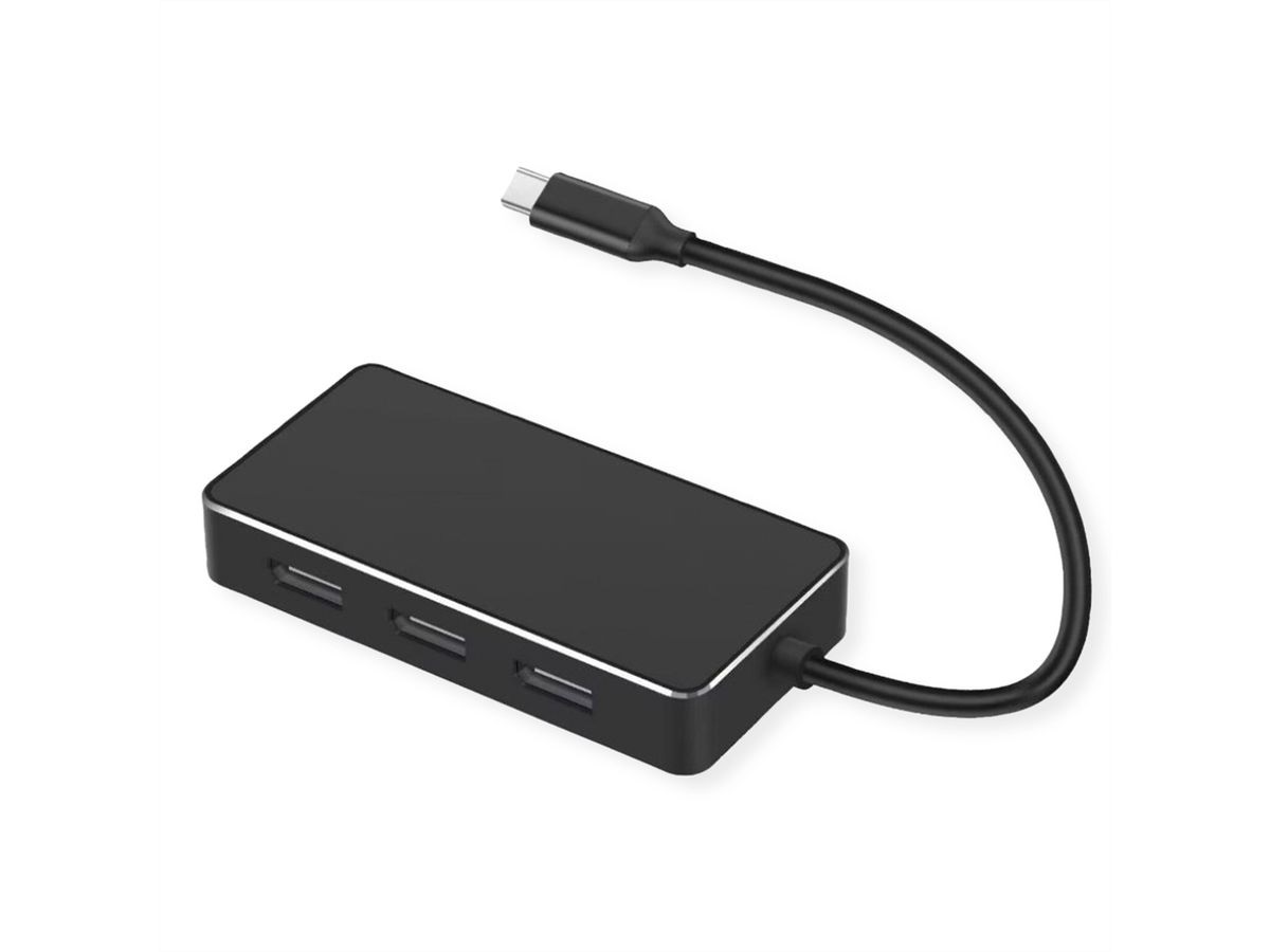 VALUE Adattatore Multi-Display USB Tipo-C a 3 x DisplayPort 0,19 m - Supporto Multi-Stream 4K