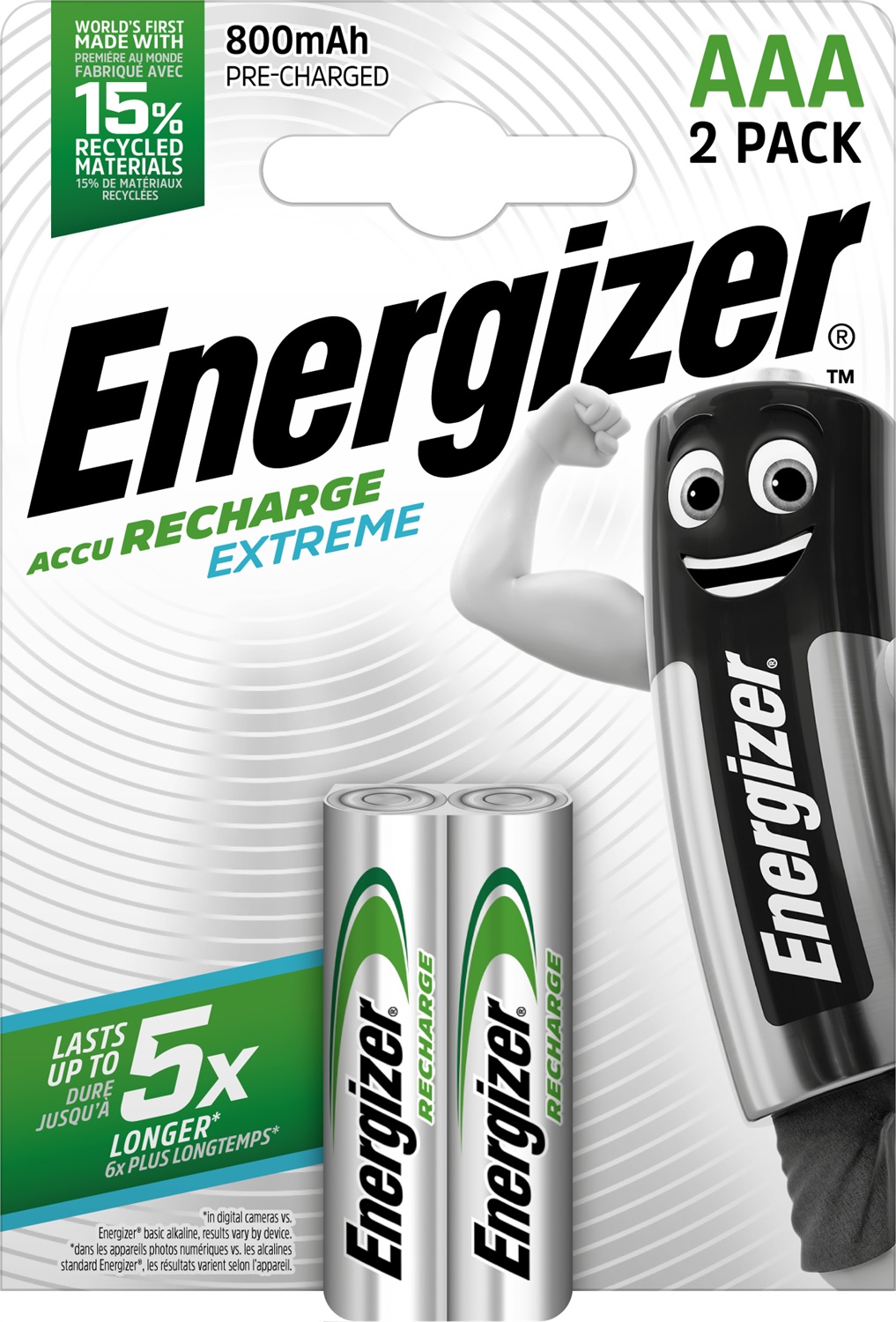 Energizer Batteria Ricaricabile Mini Stilo AAA (NiMH) 800 mAh - Confezione da 2 Pezzi