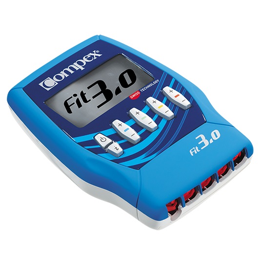 Compex Fit 3.0 Elettrostimolatore a 4 Canali con Tecnologia Muscle Intelligence, 20 Programmi e 1 Busta di Elettrodi 5x5 in Omaggio