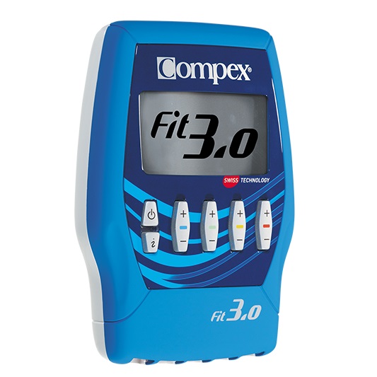 Compex Fit 3.0 Elettrostimolatore a 4 Canali con Tecnologia Muscle Intelligence, 20 Programmi e 1 Busta di Elettrodi 5x5 in Omaggio