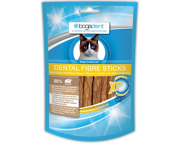 Bogadent Cat Dental Fibre Sticks - Bastoncini Dentali per Gatti con 85% Carne e Formula XC5-Effect, 50 g