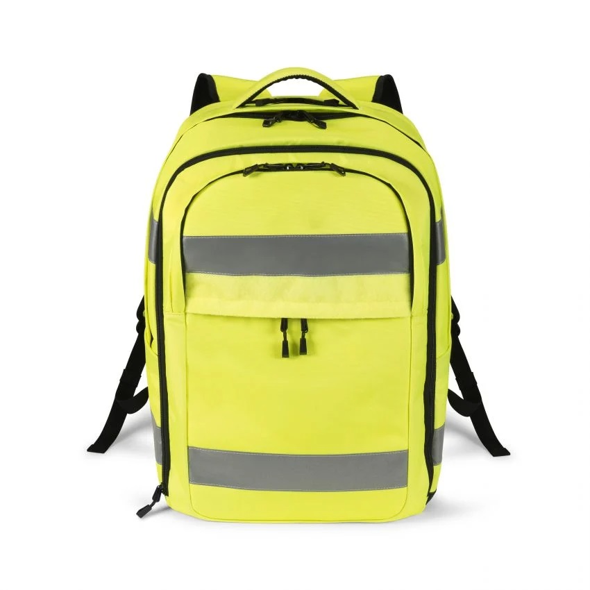 DICOTA Hi-Vis Zaino Giallo 32-38 Litri in Polietilene Tereftalato (PET) e Poliuretano Termoplastico (TPU) - Stile Città, Resistente all'Acqua